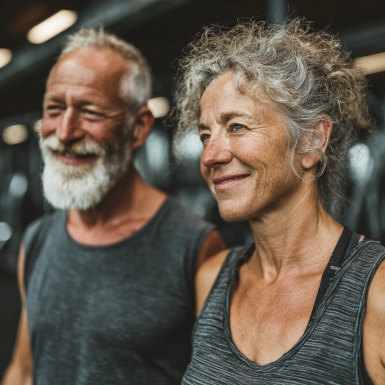 Активні літні люди під час тренування